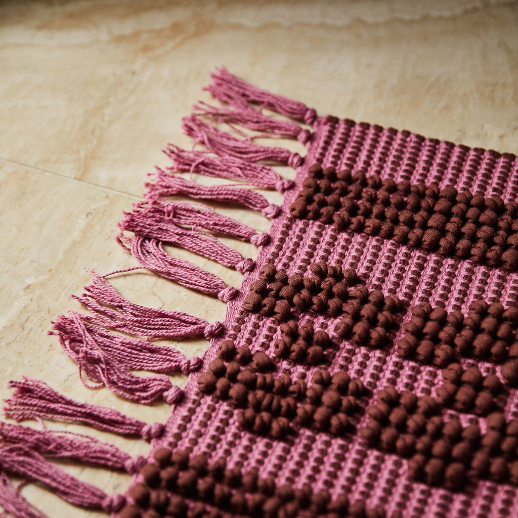 jumbled sage and clare sawa bath mat cotton rosewater pink maroon bathroom bath kitchen floor australia jumbledonline